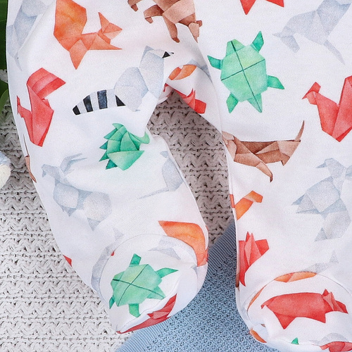 ABN-5390 Fun Origami Półśpiochy z bawełny organicznej Nini druk