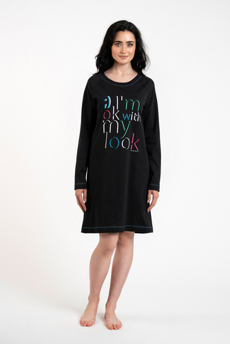 Нощница Olza Италианска мода - черна