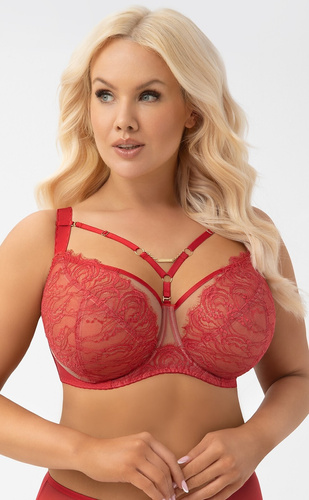 Сутиен soft Gorsenia G 008 Flavia бордо за голям бюст дантела