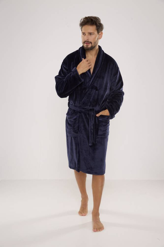 716 Мъжки халат Rafael De lafense - тъмносин