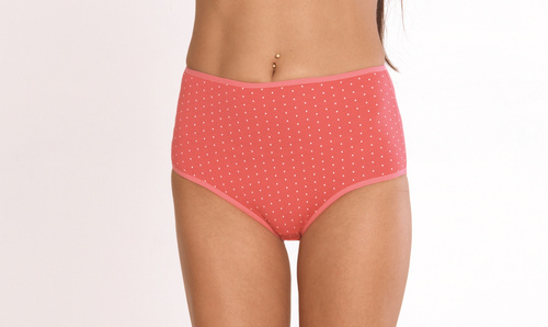 018 Sara De lafense бикини с висока талия - малинови точки