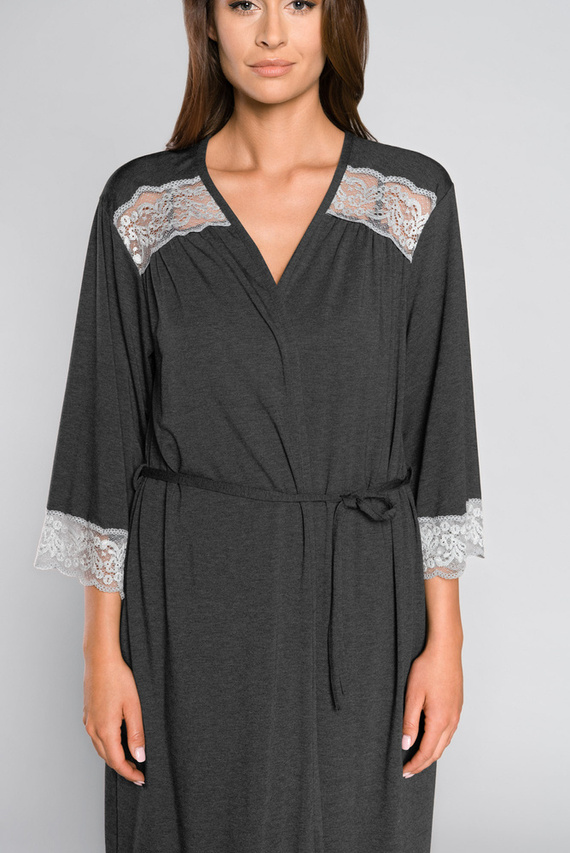 Sonata Дамски халат Италианска мода тъмен меланж 