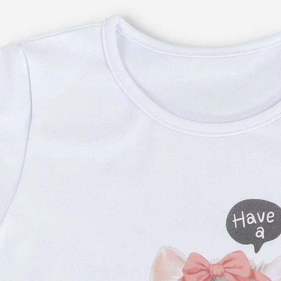 KAR-4008/BIA Момичешка тениска с къс ръкав Lagarto Verde бяла