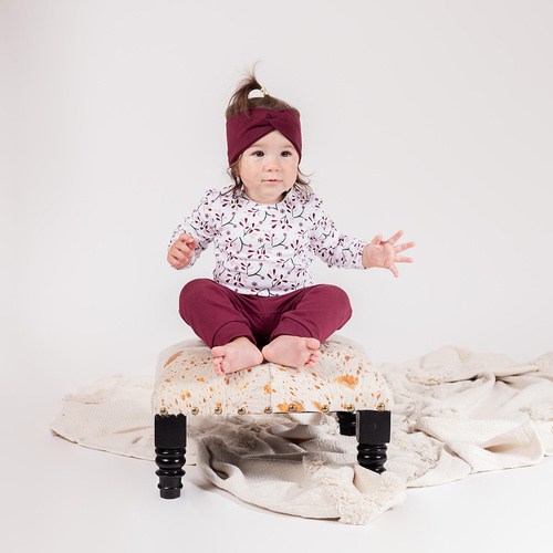 217095 Памучно боди с дълъг ръкав Alisa Nicol - флорален десен