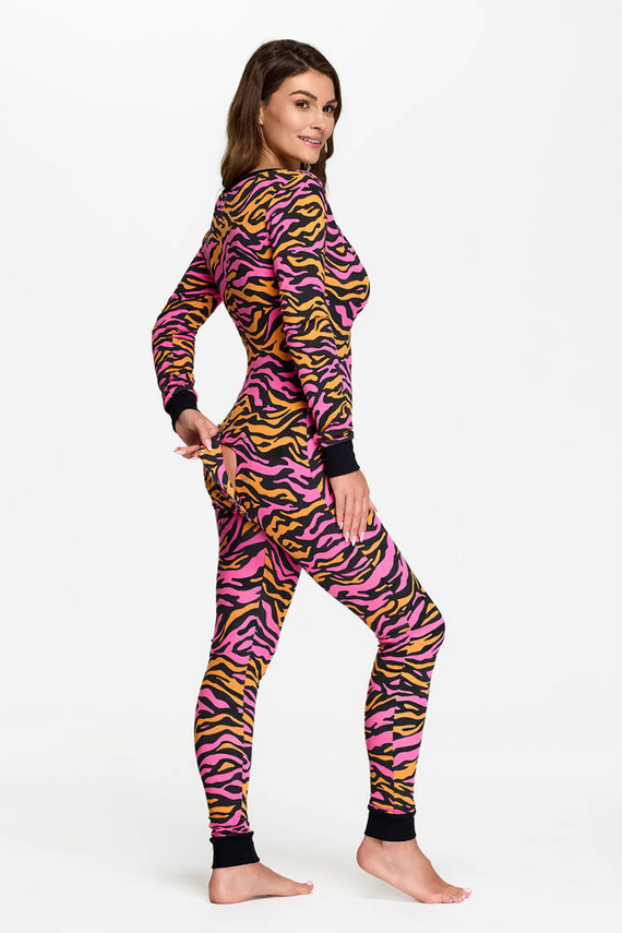 28 Дамски гащеризон Zebra Bonamera, розово и оранжево