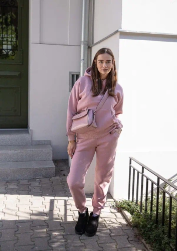 Комплект дамски анцуг Randi Dkaren - пудрово розов