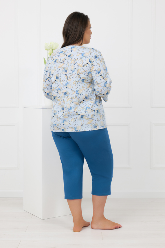 Дамска пижама CELOZJA Italian Fashion 100% памук ръкав 3/4 панталон 3/4