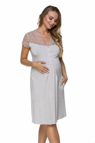 3127 Нощна риза за бременни и кърмачки Lupoline - сива