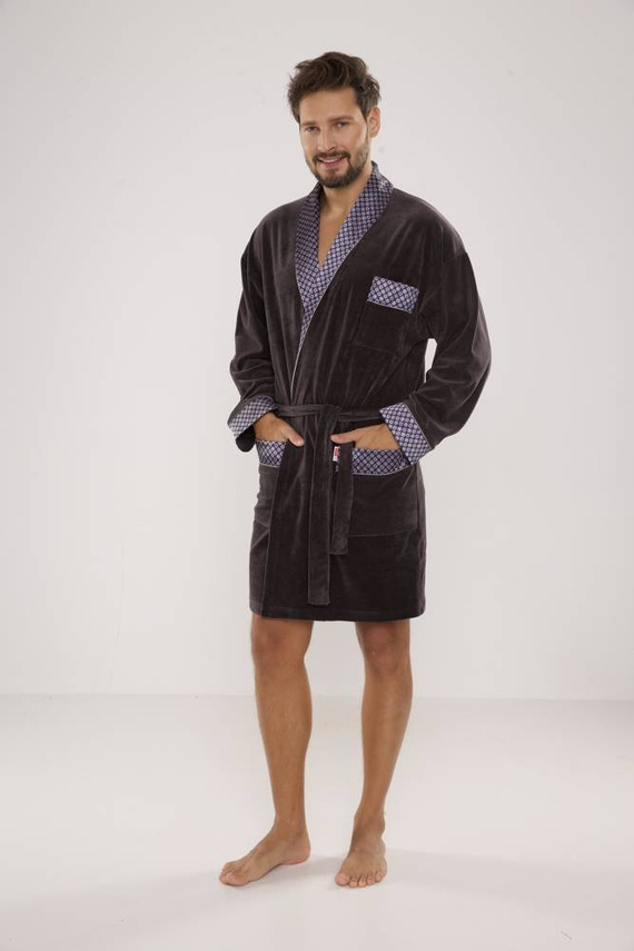 772 Мъжки форекс халат за баня Bonjour - графит