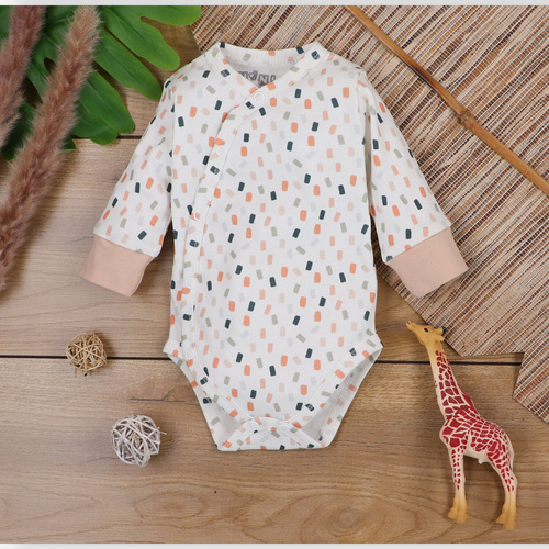 ABN-5321/KRE Боди с плик Nini от органичен памук, кремав