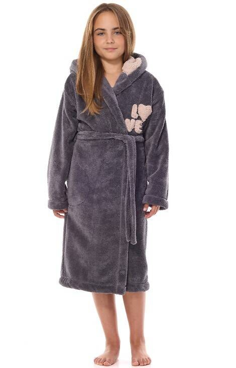 2434 LO L&L детски халат - оникс