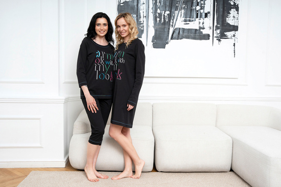 Нощница Olza Италианска мода - черна