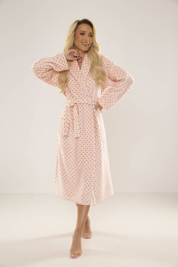 548 Мелани Дълъг дамски халат Forex - сьомга 