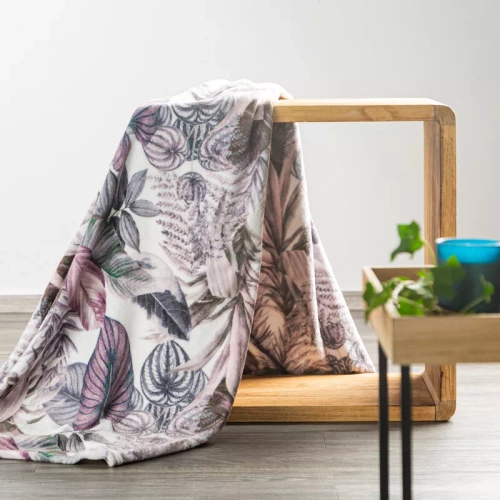 Davos 2 Одеяло за легло листа Eurofirany лилаво сиво