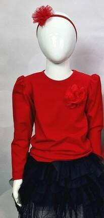 Rossa II Детска блуза с дълъг ръкав Bambarillo червена