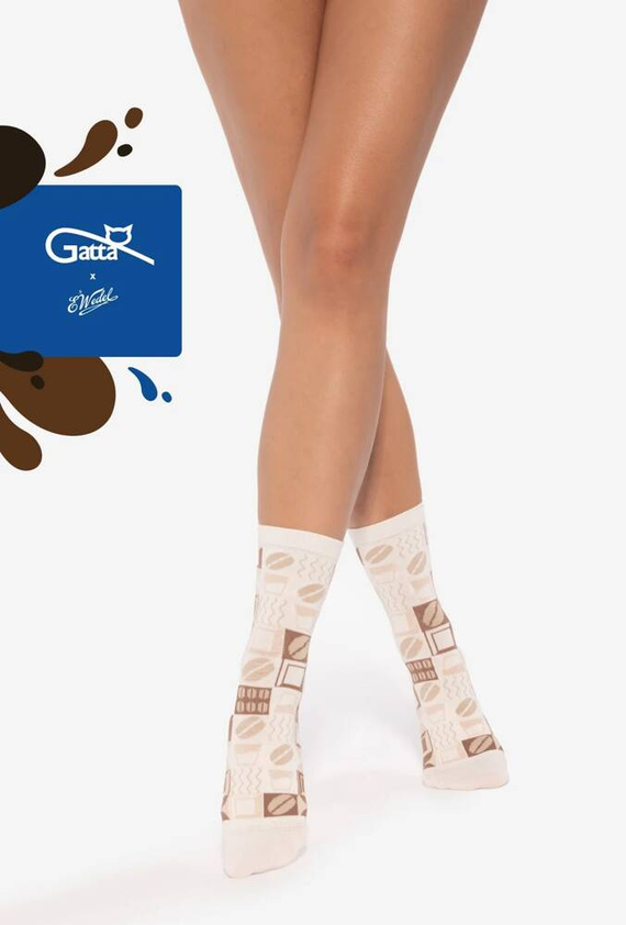 U04.WED Унисекс чорапи Wedel Gatta - бял шоколад 03/14E