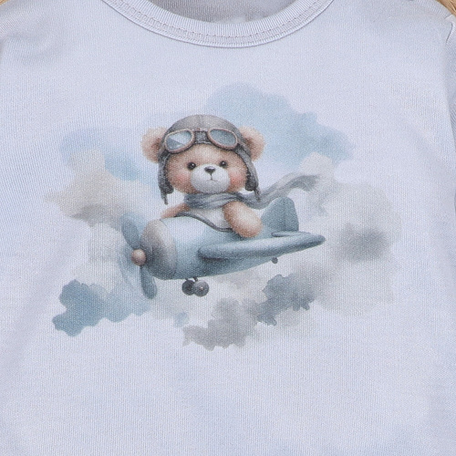 NINI ABN-5746/JSZ боди за бебе 100% бамбук Baby Bear Pilot с копчета