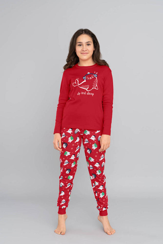 Kasjana Пижама за момичета Италианска мода - червена/принт червена 