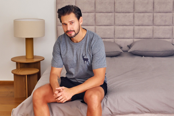 7235 Мъжка пижама Doctor Nap - тъмно сива