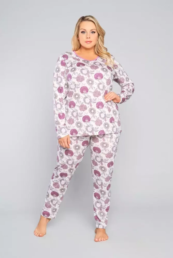 Дамска пижама с дълъг ръкав, панталон Lobelia Италианска мода -