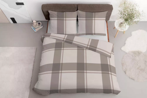 5218 B Спално бельо Detexpol бежово сатенено каре