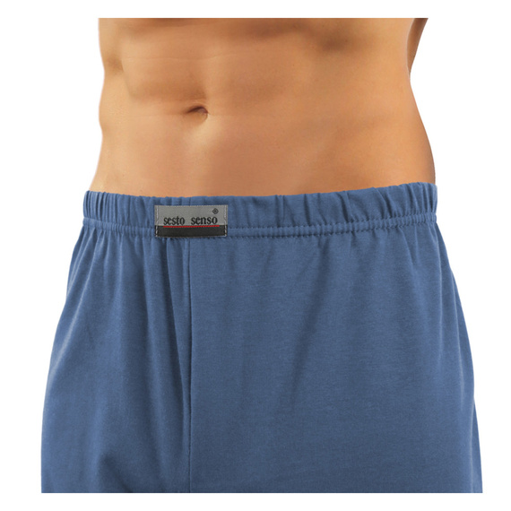 Мъжка пижама с цип и къс ръкав Sesto Senso - дънки anchor