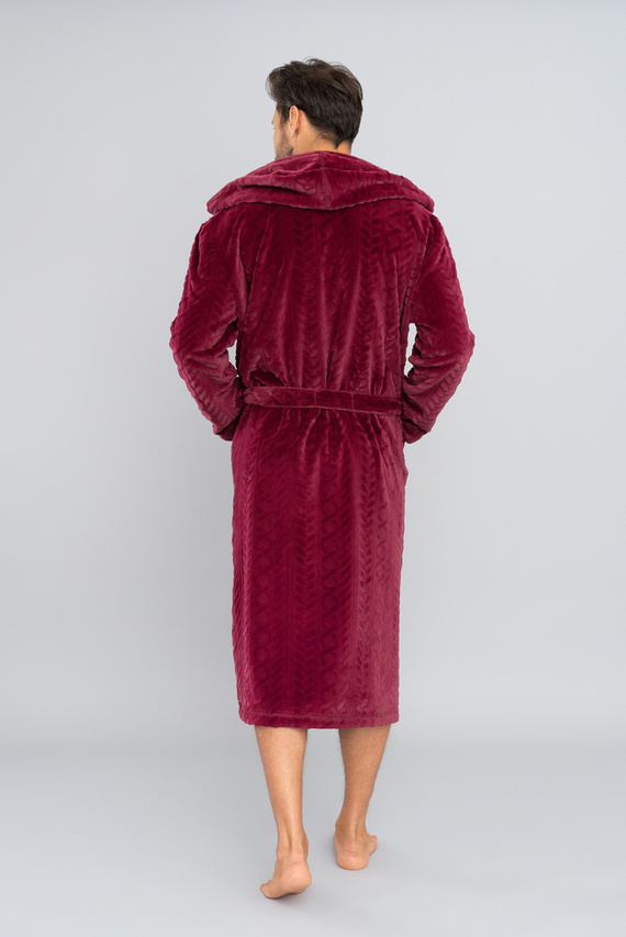 Zygmunt Мъжки халат за баня с качулка Италианска мода - бордо 