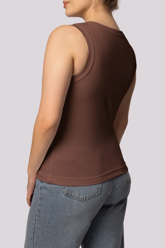 Ribben Дамска тениска без ръкави Mona, шоколад