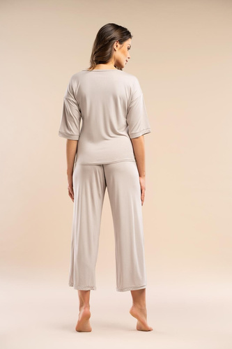 Дамска пижама MK34 Only You, бежова Belle Reverie - вискоза, къс ръкав, лека и чувствена