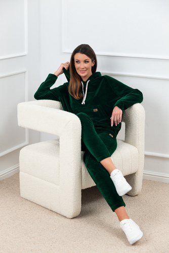 Oliw Дамски суитчър с качулка Italian Fashion - тъмнозелен