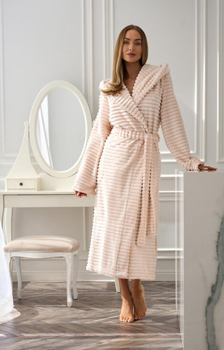 2599 Robin Дамски дълъг халат L&L - цвят кайсия