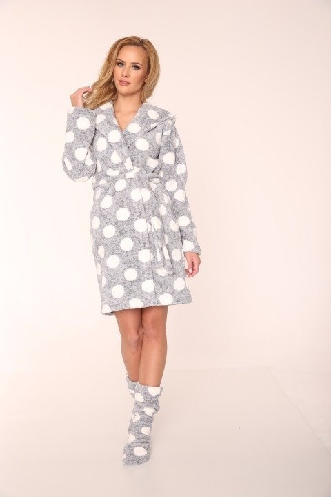 323 Dots Forex халат за баня - сив
