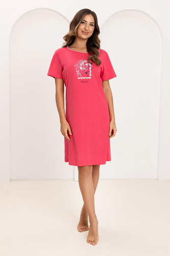 Женска пижама Regina 174, 100% памук, с принт, къс ръкав, комфорт за всяка нощ