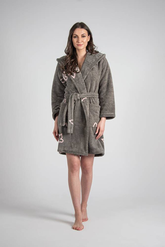 672 Пеперуди Къс дамски халат Forex - сив
