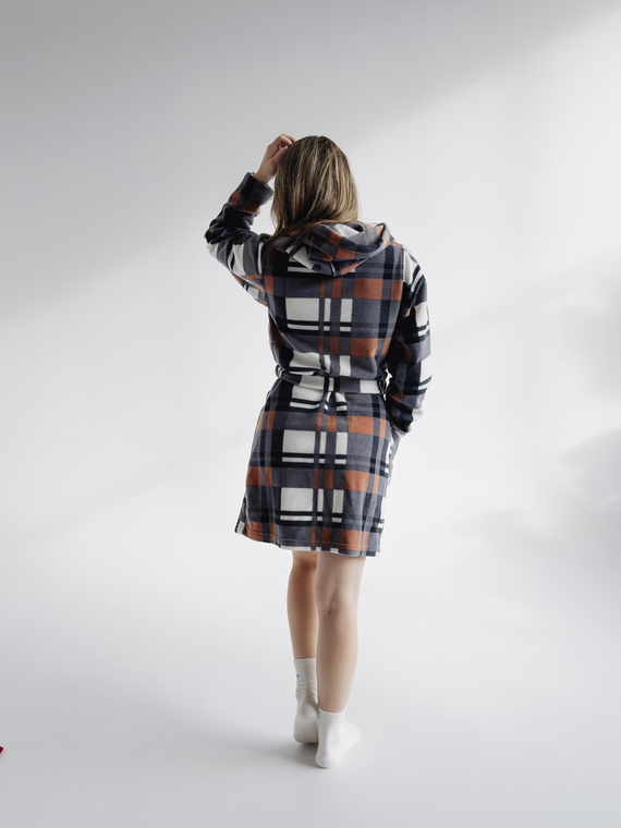 031 De Lafense одеяло за баня - топъл дамски халат от полар Super Cozy, камилски цвят