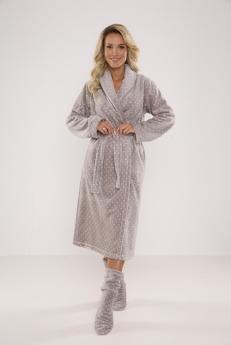 548 Melanie Дълъг дамски халат Forex - сив