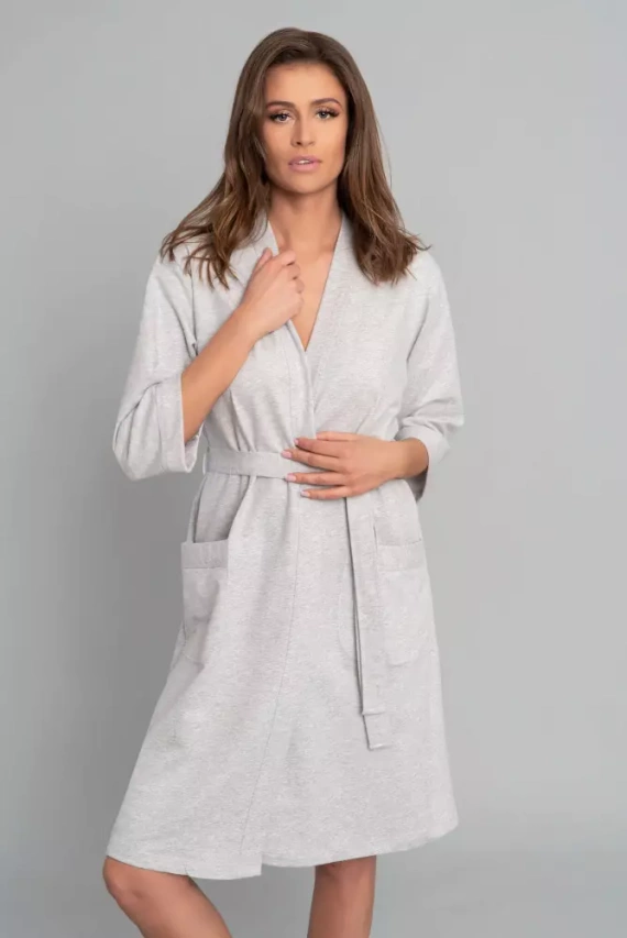 Дамски халат Karla Италианска мода - светъл меланж
