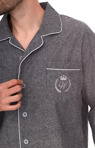 2533 Мъжка пижама Zeus L&L – памук, меланж, с яка и копчета