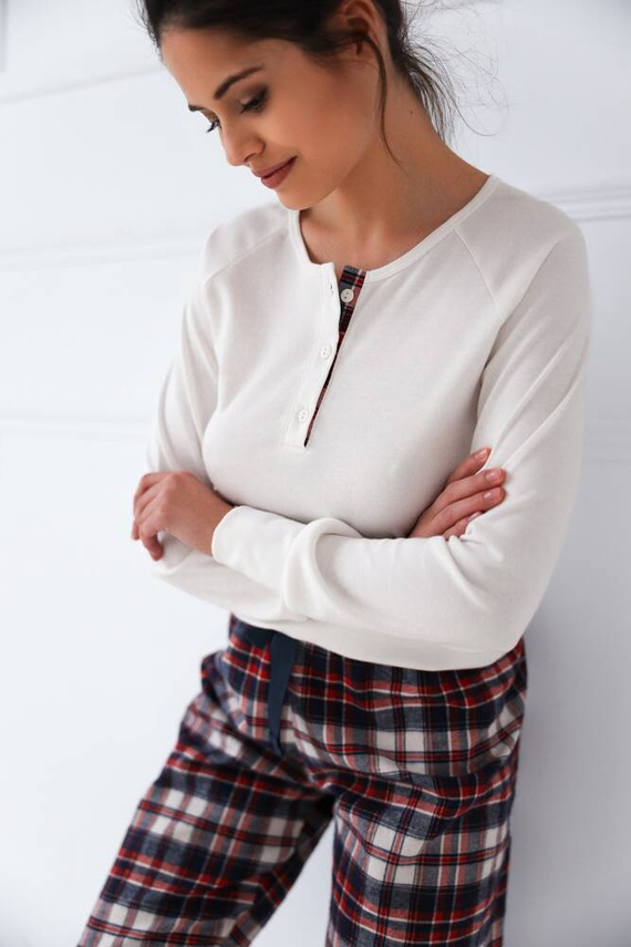 Mollie Дамска пижама Sensis Interlock - кремава