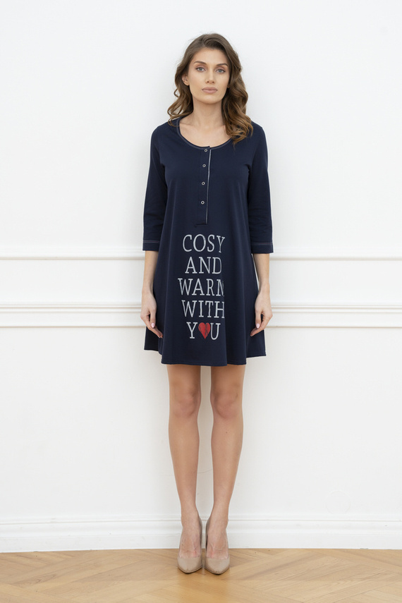 Тениска за бременност и кърмене Balm. 3/4 ръкав Italia Fashion - тъмно синьо