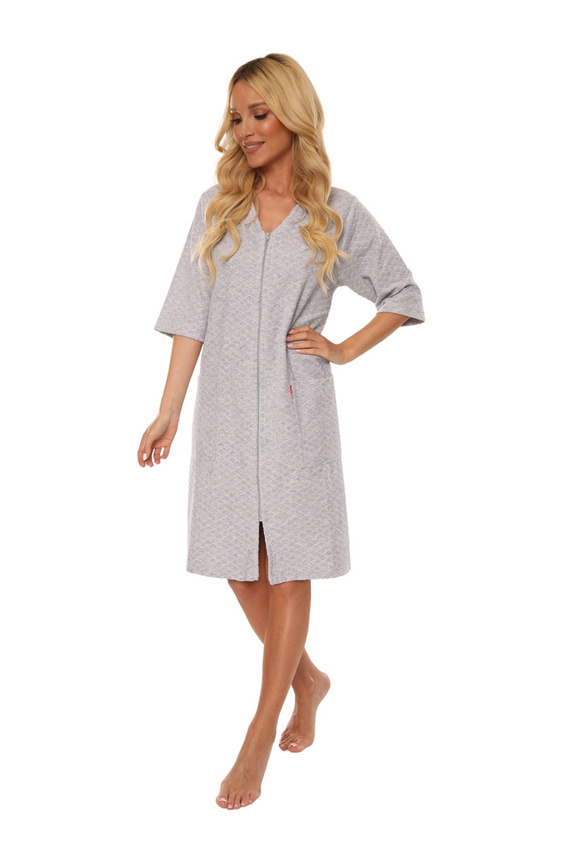 431 Велур Forex Дамски халат за баня - светъл меланж