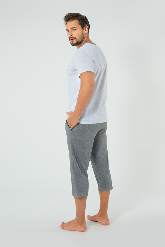 Junak Мъжки панталони с къс ръкав и 3/4 италианска мода - j.mélange/r.меланж