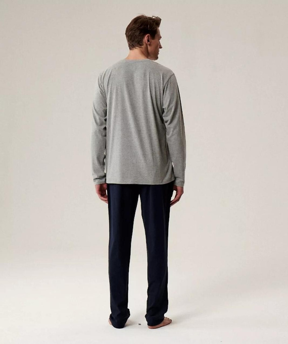 Мъжка пижама NMP-392 Atlantic - памучна, дълги ръкави, стилен комплект за студените нощи