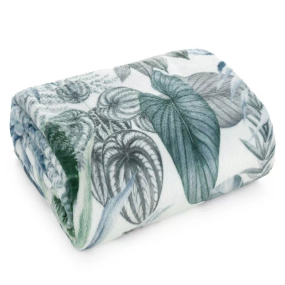 Davos 2 одеяло одеяло листа еврофирани зелено и сребристо