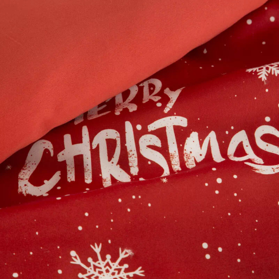 Микрофибърно спално бельо Кевин Весела Коледа Европердеси червено