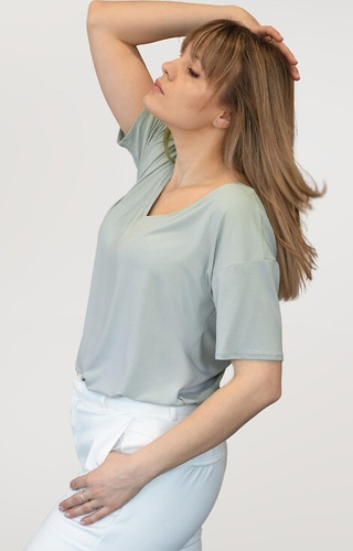 Блуза Patty Babell с къс ръкав - мента