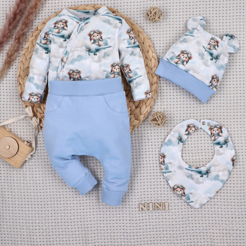 NINI ABK-0059/PIL бебешки комплект 4 части Baby Bear Pilot
