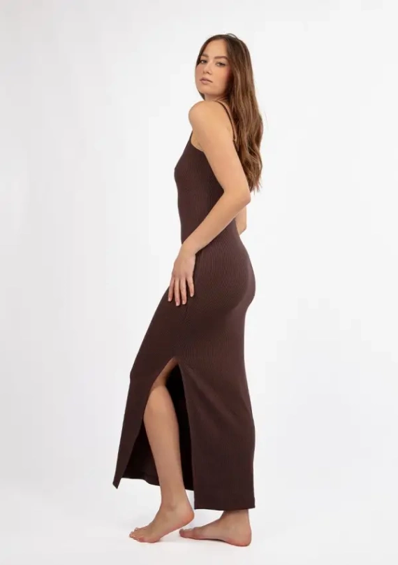 DK-K-P7 DKaren памучна рокля - шоколад