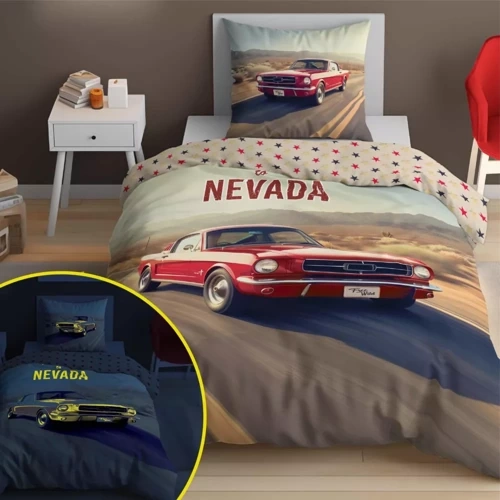5210 A Fluo 40 Светещо в тъмното памучно спално бельо Detexpol car