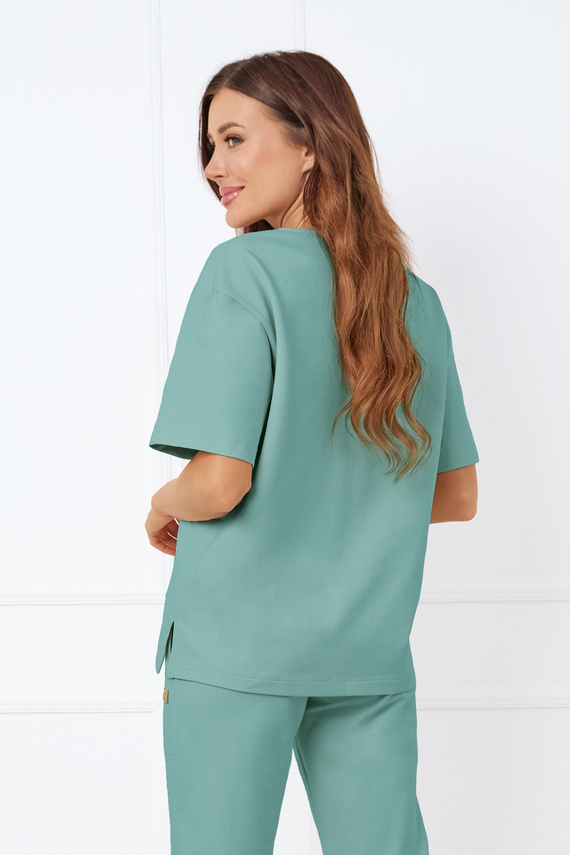 Caro Блуза с къс ръкав Италианска мода - градински чай 